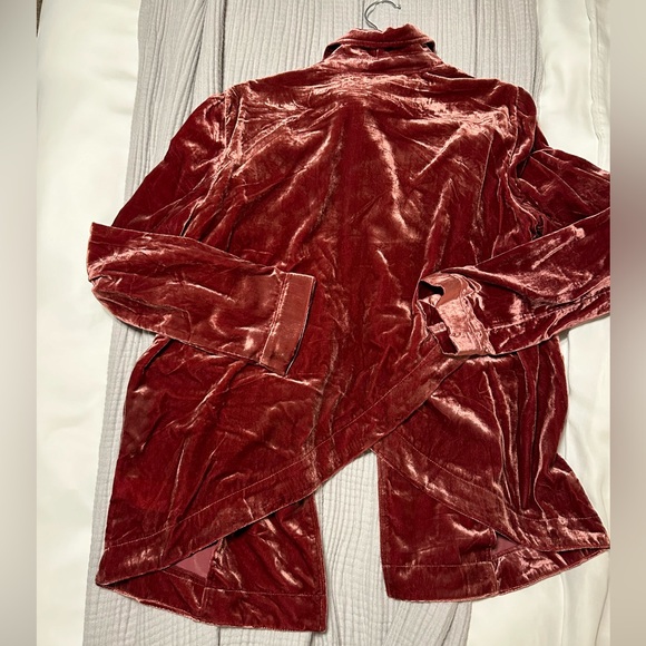 NWT Anthropologie Velvet Criss Cross Blazer in Wine - Picture 7 of 8